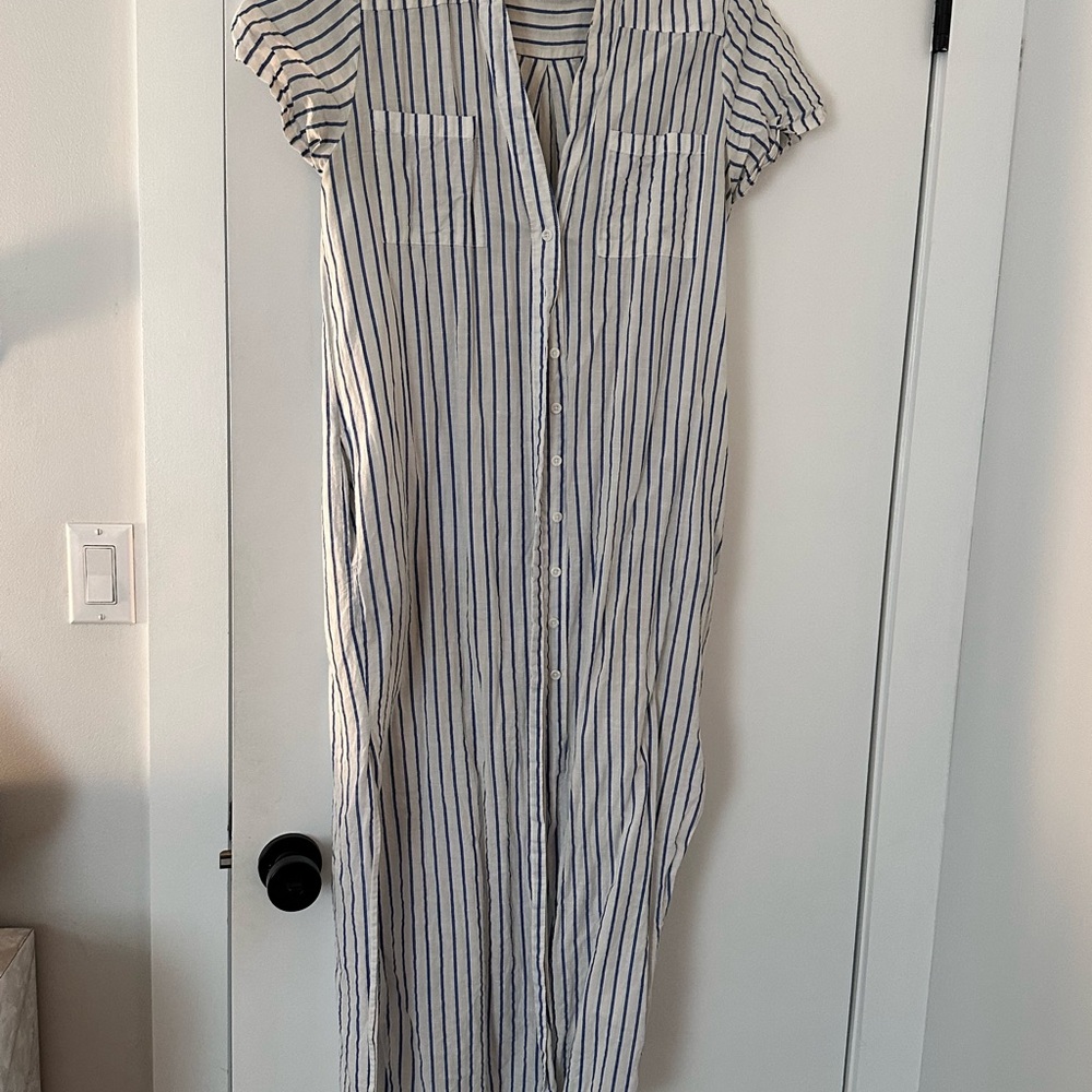 Striped Button-Down Maxi Dress